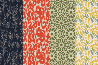 design custom unique seamless pattern and fabric print within 24 hours