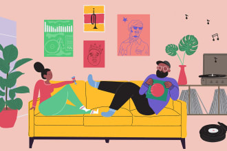 create contemporary flat illustrations