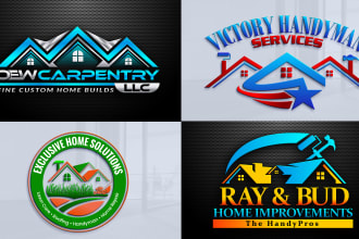 make impressive handyman, roofing, home repair, lawn care, real estate logo