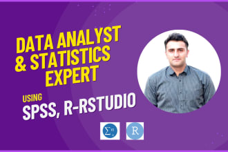 be your data analyst, spss, rstudio and r programming expert
