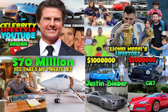 design youtube thumbnail for celebrities, lifestyle, luxury