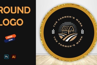 do professional rounded, circle, sticker business,company,education,food logo