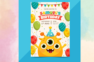 design eye catchy kids birthday party invitation