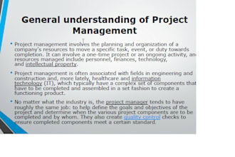 provide project managment learning notes