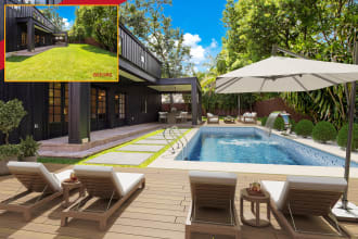 do virtual renovation and add a virtual swimming pool to your outdoor space