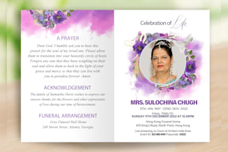 do nice funeral, obituary, memorial flyer or program, brochure in 3hrs