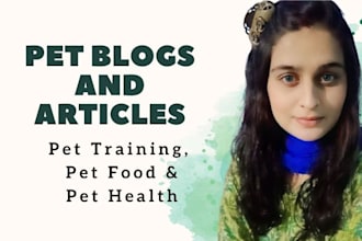 write SEO pet blog posts on food and dog training