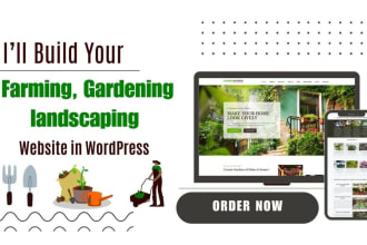 design, gardening and landscaping, website in wordpress