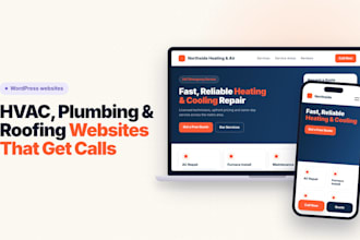 design hvac, plumbing, roofing, contractor or electrician website