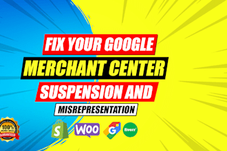 fix google merchant center  suspension and misrepresentation
