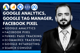 setup google analytics 4, ga4, tag manager, facebook pixel, ecommerce tracking