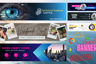 design static, animated banner, youtube thumbnail, google ad
