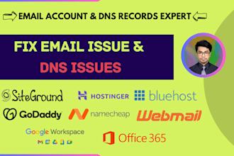 fix email and dns issues of godaddy, namecheap, gsuite, hostinger