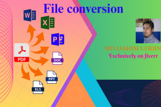 do file conversion, data entry, typing jobs