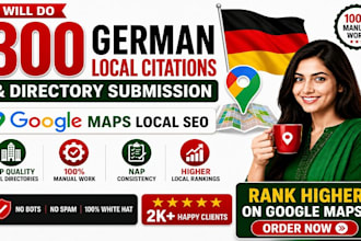 create 300 germany local citations and directory submissions for local SEO