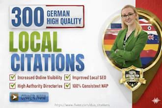 create 300 germany local citations and directory submissions for local SEO