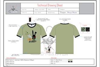 design fashion tech pack and clothing tech pack