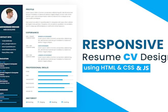 deliver you professional html resume, cv writing using CSS