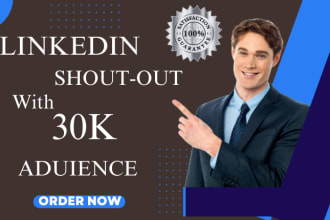 share shoutout content or link with 30klinkedin audience, promote marketing
