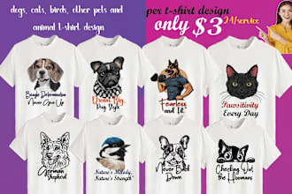 do dogs, cats, birds, other pets and animal t shirt design
