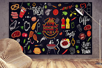 design amazing wall art, decal, mural, doodles, graffiti