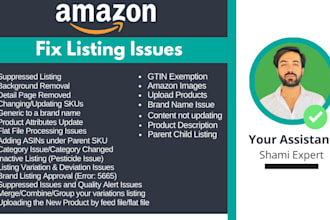 fix your amazon product listing issues and variation listing