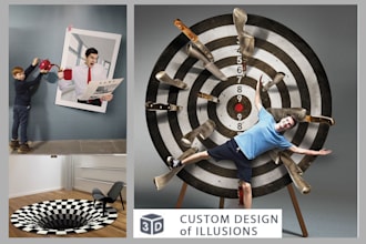 do 3d optical illusion to print on floor, press wall,  carpet
