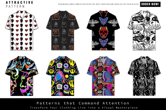 create eyecatching seamless patterns for your merchandise and clothing line
