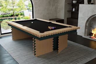 model and render wooden furniture