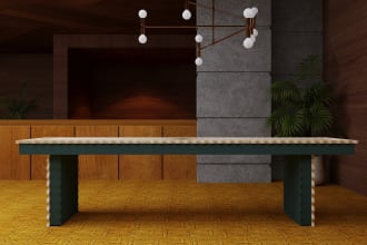 model and render wooden furniture