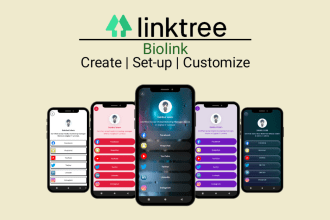 create, set up and customize linktree bio link landing page for you