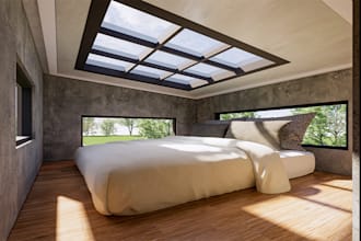 do modelling and renderings for kitchen and bedroom
