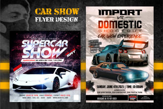 design creative car show and car wash flyer, leaflet and detailing price list