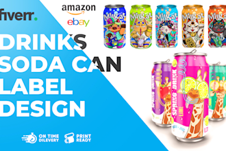 design premium energy drink packaging label