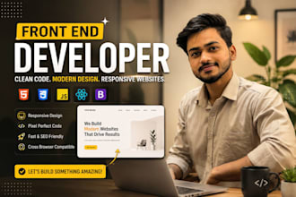 do front end web development using html5, css, bootstrap5,jquery