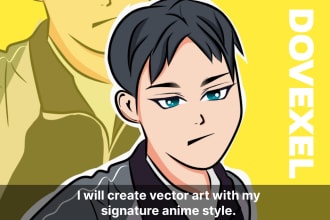 create vector art with my signature anime style