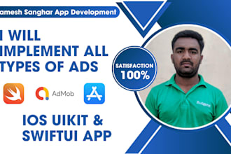 add admob, unity, etc ads in ios swift uikit or swiftui app