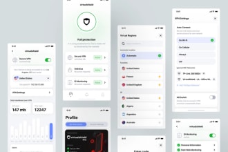 develop vpn app for android and ios with admin panel