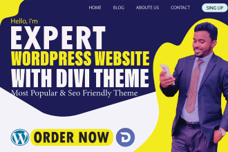 be expert for divi wordpress website with divi theme,divi builder or elementor