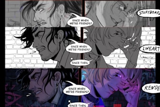 draw comic, manga, webtoon or cartoon illustration for you