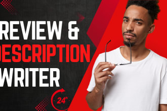 write product reviews, review articles and product descriptions
