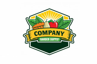 create a vegetable farm and tree garden logo  within 16 hours