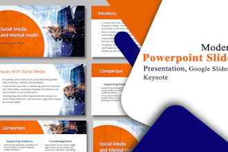 design modern powerpoint slides, google slides and keynote