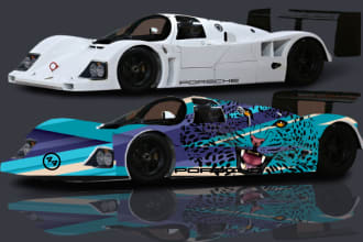 create a unique racing car design and automotive logo