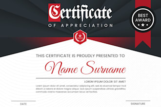 design a professional certificate any type of  diploma award