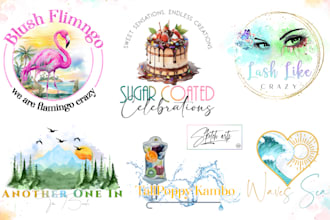 design full branding kit for your business or watercolor logo