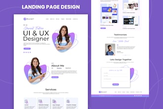 design website mockup, landing page, homepage UI UX figma