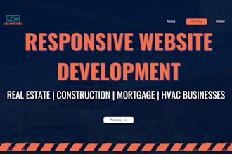 create professional real estate, construction, mortgage, roofing, hvac website