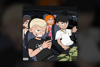 design a cover art cartoon art for you music