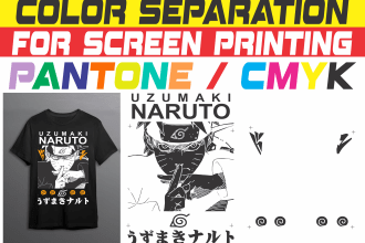 separate colors for your screen printing or dtf transfer in a few hours